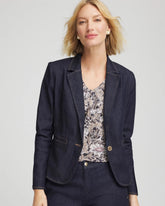Chico's Clothing Denim Peplum Blazer