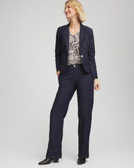 Chico's Clothing Denim Peplum Blazer