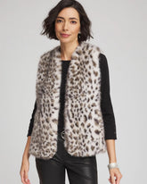 Chico's Clothing Snow Leopard Faux Fur Vest