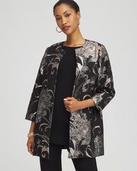 Chico's Clothing Travelers™ Collection Jacquard Floral Shine Jacket