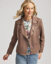 Chico's Clothing Suede Moto Jacket
