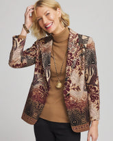 Chico's Clothing Artisanal Print Ponte Blazer