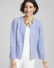 Chico's Clothing Collarless Linen Blazer