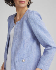 Chico's Clothing Collarless Linen Blazer