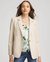 Chico's Clothing Faux Leather Blazer