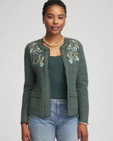 Chico's Clothing Embroidered Cotton-Blend Jacket
