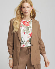 Chico's Clothing Linen Stretch Blazer