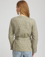 Chico's Clothing Jacquard Gauze Belted Field Jacket