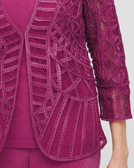 Chico's Clothing Travelers™ Collection Embroidered Lace Cutwork Jacket