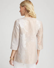 Chico's Clothing Travelers™ Collection Metallic 3/4 Sleeve Jacket