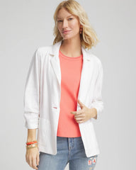 Chico's Clothing Linen Stretch Blazer