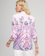 Chico's Clothing Ruched Sleeve Paisley Blazer