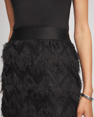 Chico's Clothing Chevron Fringe Party Skirt