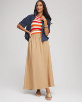 Chico's Clothing Smocked Pull-On Midi Skirt