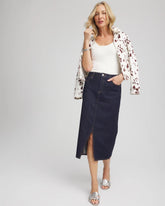 Chico's Clothing High-Rise Straight Stretch-Denim Skirt