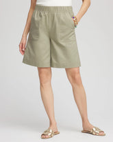 Chico's Clothing Cotton-Linen Pull-On Utility Shorts