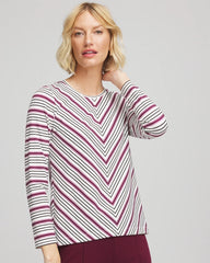 Chico's Clothing Zenergy® Soft Brushed Striped Top