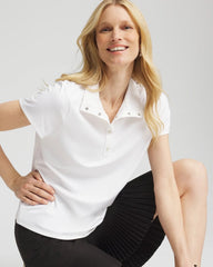 Chico's Clothing Zenergy® UPF Mockneck Short-Sleeve Top