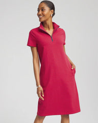 Chico's Clothing Zenergy® UPF Knit Stripe Half-Zip Dress