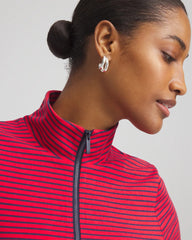 Chico's Clothing Zenergy® UPF Knit Stripe Half-Zip Dress