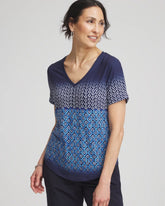 Chico's Clothing Zenergy® Graphic Ombre V-Neck Tee