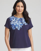 Chico's Clothing Zenergy® UPF Knit Applique Dolman Top