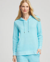 Chico's Clothing Zenergy® Crochet Knit Hooded Pullover Top