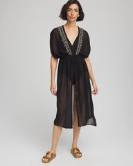Chico's Clothing Miraclesuit® Beach Embroidered Long Kimono