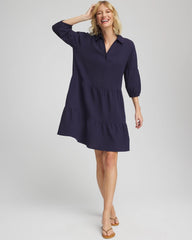 Chico's Clothing Woven Tiered Swim Cover-Up Dress