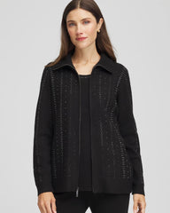 Chico's Clothing Zenergy® Luxe Diamante Zip Cardigan