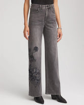 Chico's Clothing Printed High-Rise Wide-Leg Jean