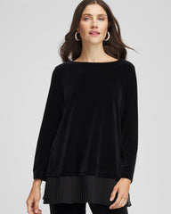 Chico's Clothing Travelers™ Chiffon Hem Velvet Tunic