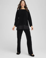 Chico's Clothing Travelers™ Chiffon Hem Velvet Tunic