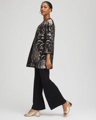 Chico's Clothing Travelers™ Collection Jacquard Floral Shine Jacket
