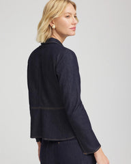 Chico's Clothing Denim Peplum Blazer