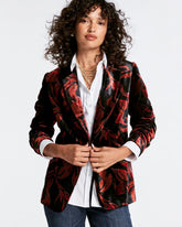 Chico's Clothing Velvet Printed Blazer