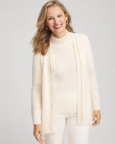 Chico's Clothing Cashmere Pearl-Trim Cardigan
