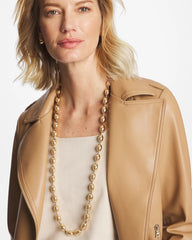 Chico's Jewelry Gold Bead Long Single-Strand Necklace