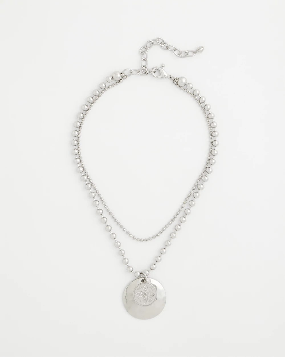 Chico's Jewelry Short Silver Ball Chain Pendant