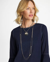 Chico's Jewelry Short Silver Ball Chain Pendant