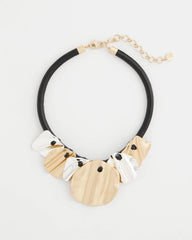 Chico's Jewelry Crinkle Mixed Metal Bib Necklace