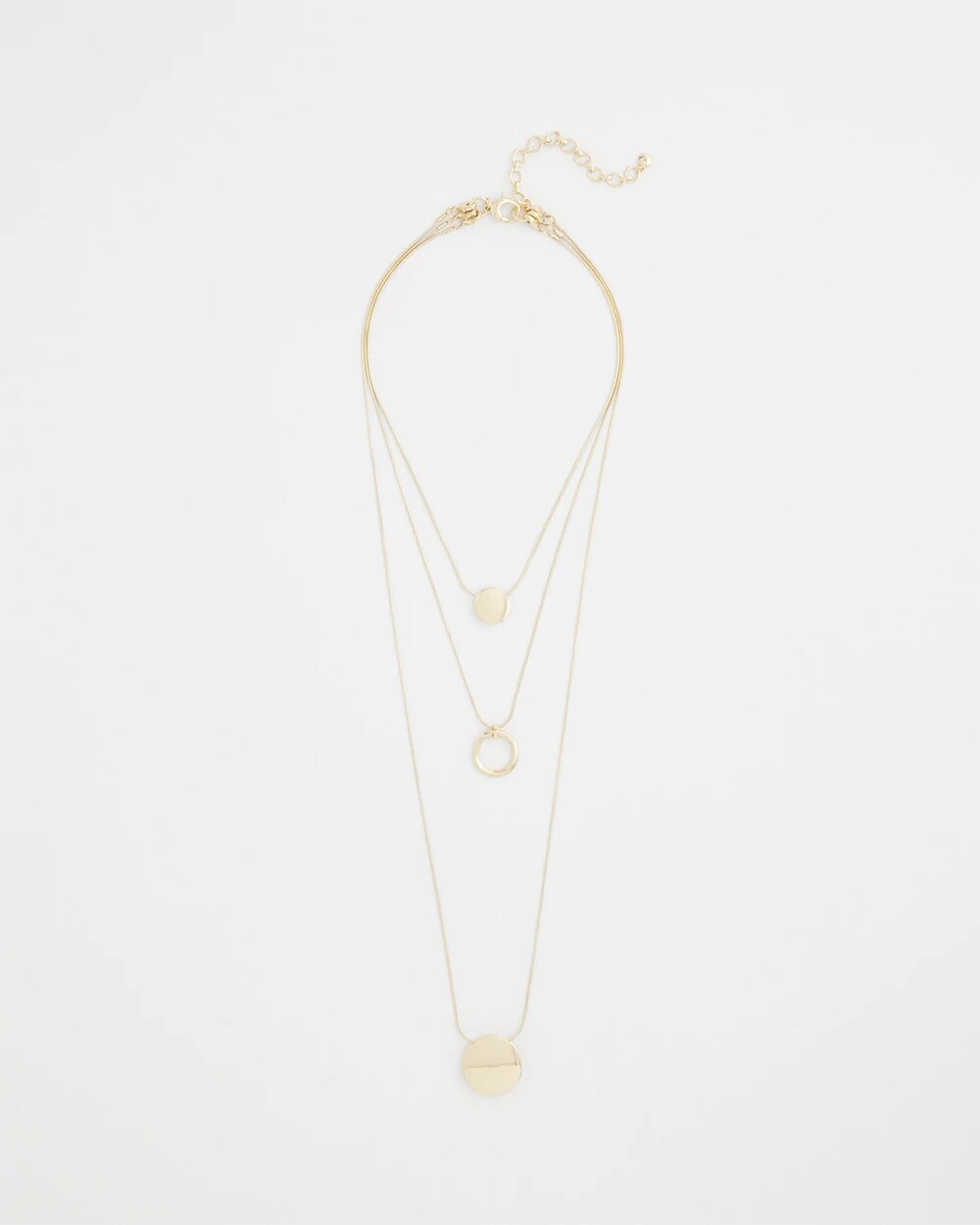 Chico's Jewelry Gold Triple Pendant Necklace