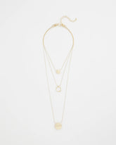 Chico's Jewelry Gold Triple Pendant Necklace