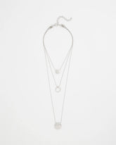 Chico's Jewelry Silver Triple Pendant Necklace