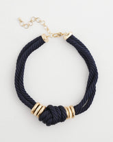 Chico's Jewelry Navy Knot Rope Necklace