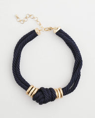 Chico's Jewelry Navy Knot Rope Necklace