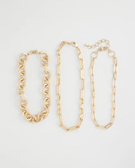 Chico's Jewelry Convertible Three-Strand Chain Necklace