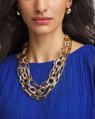 Chico's Jewelry Convertible Three-Strand Chain Necklace