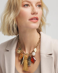 Chico's Jewelry Charm & Stone Short Necklace