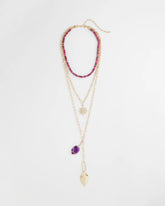Chico's Jewelry Amethyst Convertible Multi-Layer Necklace